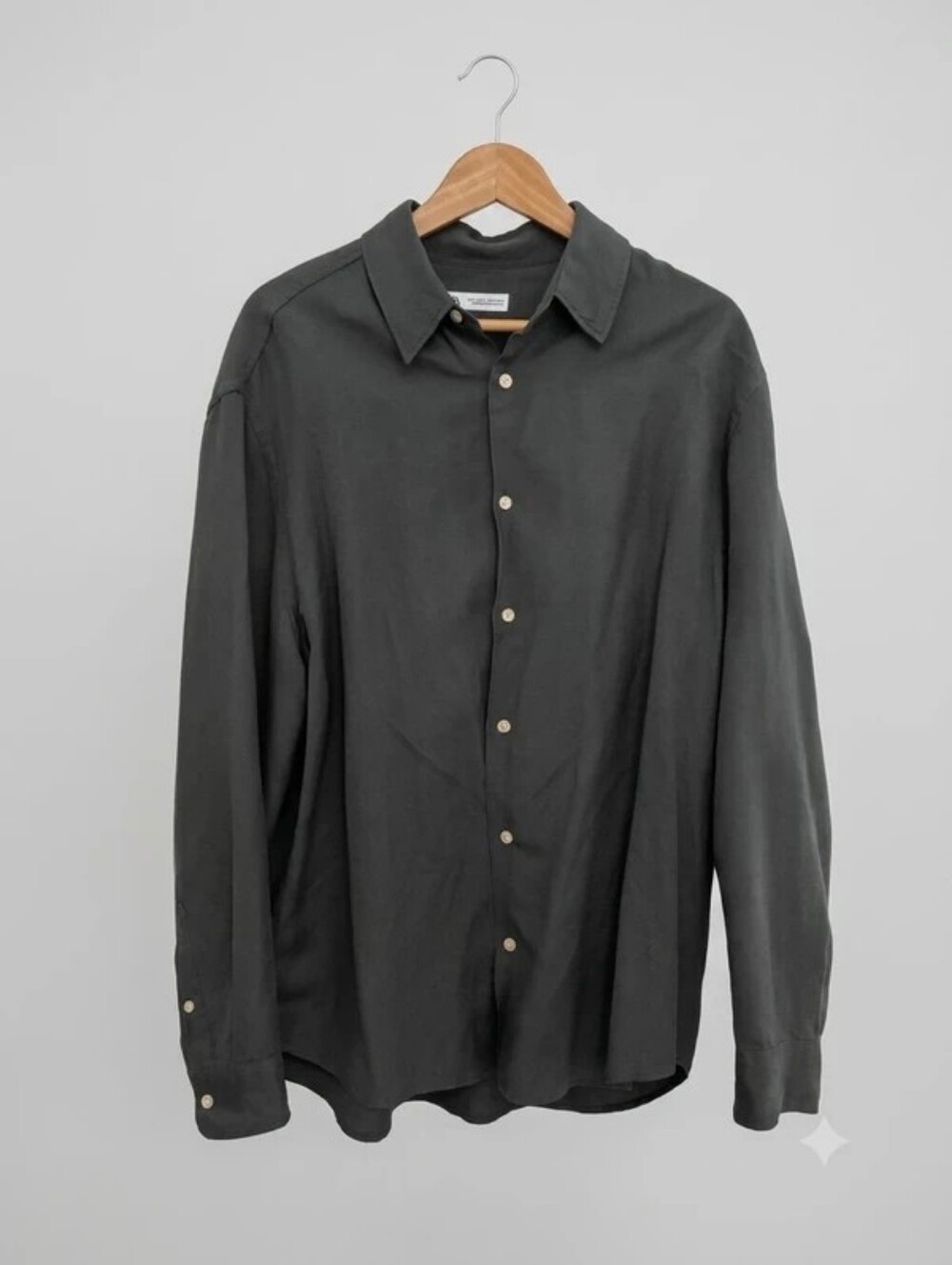 Zara Men's Dark Charcoal Button-Down Shirt